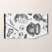 Oude zwart-wit Halloweenpatroon Bad Handdoek (Handdoek)