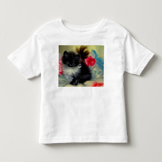 Oude zwart-wit katjes schilderij kinder shirts (Voorkant)