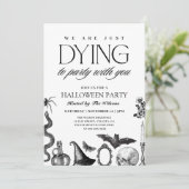 Oude zwart-wit schedel Halloween  Kaart (Staand voorkant)