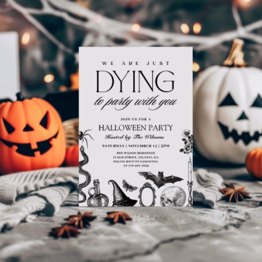 Oude zwart-wit schedel Halloween  Kaart