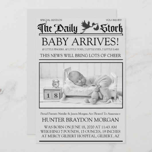 Oude Zwart & Wit Stijl Nieuwsbrief Aankondiging Ge (Voorkant / Achterkant)