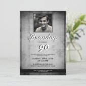 Oude zwart-wit vintage foto 90ste verjaardag kaart (Staand voorkant)