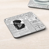 Oude zwart-witkrant,  retro-advertentie drankjes onderzetter (Linkerzijde)