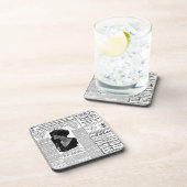 Oude zwart-witkrant,  retro-advertentie drankjes onderzetter (Rechterzijde)