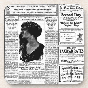 Oude zwart-witkrant,  retro-advertentie drankjes onderzetter