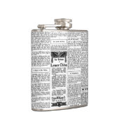 Oude zwart-witkrant, retro-advertentie heupfles (Rechts)
