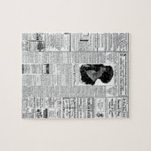 Oude zwart-witkrant,  retro-advertentie legpuzzel (Horizontaal)