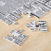 Oude zwart-witkrant,  retro-advertentie legpuzzel (Zijkant)