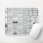 Oude zwart-witkrant,  retro-advertentie muismat (Met muis)