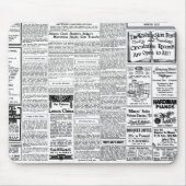 Oude zwart-witkrant,  retro-advertentie muismat (Voorkant)