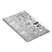 Oude zwart-witkrant, retro-advertentie notitieboek (Rechterzijde)
