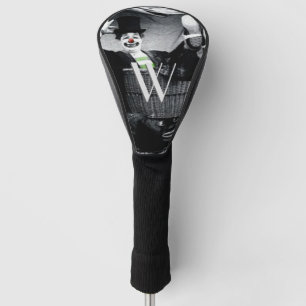Oude Zwart-witte Foto van een Goofy Clown Golfheadcover