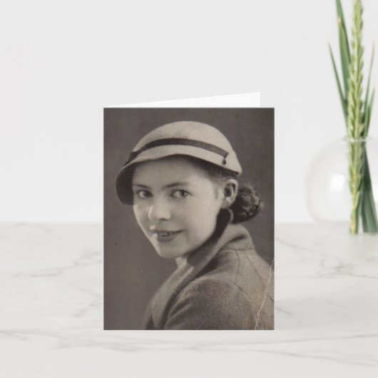 Oude zwart-witte foto van mooie jaren '30dame kaart (Voorkant)