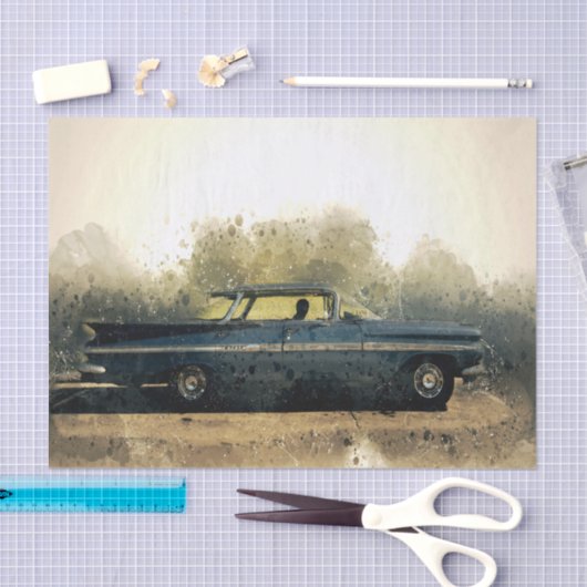 oude zwarte autoontkoppeling tissuepapier (Craft)