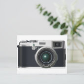 Oude zwarte camera briefkaart (Staand voorkant)