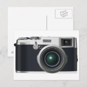 Oude zwarte camera briefkaart (Voorkant / Achterkant)