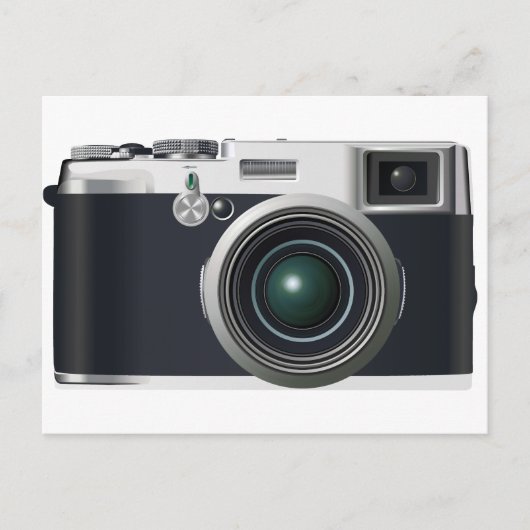 Oude zwarte camera briefkaart (Voorkant)
