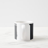 Oude zwarte camera espresso kop (Achterkant)