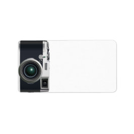 Oude zwarte camera etiket