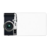 Oude zwarte camera etiket (Voorkant)