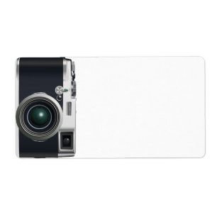 Oude zwarte camera etiket