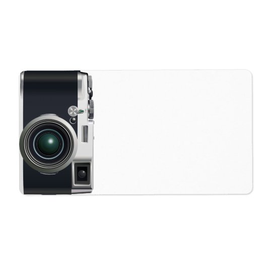 Oude zwarte camera etiket (Voorkant)