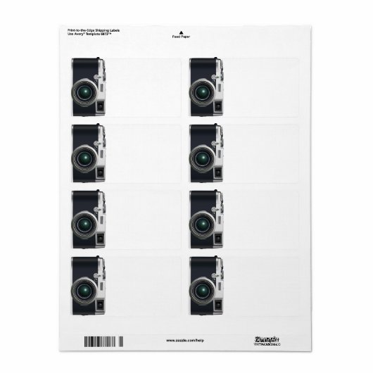 Oude zwarte camera etiket (Full Sheet)