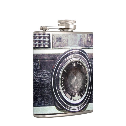 Oude zwarte camera heupfles (Rechts)