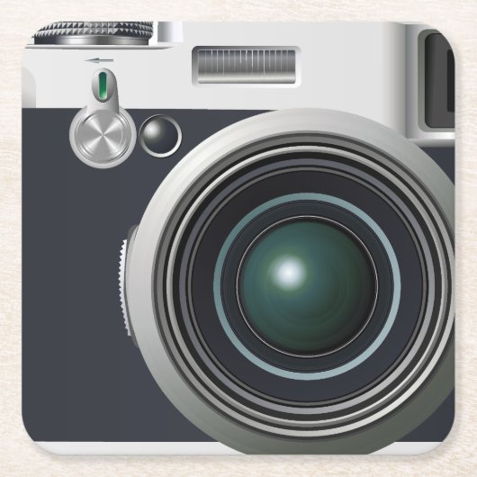 Oude zwarte camera kartonnen onderzetters (Voorkant)