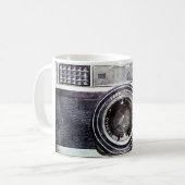 Oude zwarte camera koffiemok (Voorkant links)