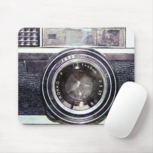 Oude zwarte camera muismat (Met muis)