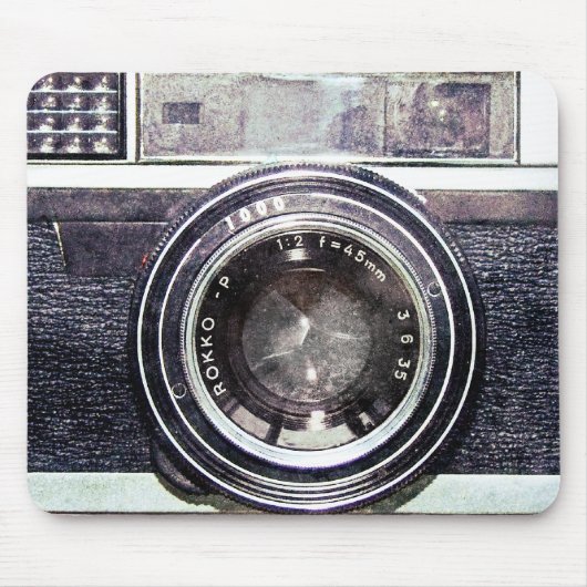 Oude zwarte camera muismat (Voorkant)