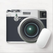 Oude zwarte camera muismat (Met muis)