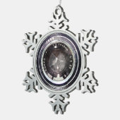 Oude zwarte camera tin sneeuwvlok ornament (Rechts)