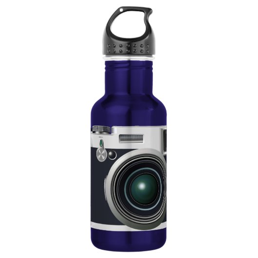 Oude zwarte camera waterfles  (Voorkant)