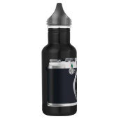 Oude zwarte camera waterfles  (Links)