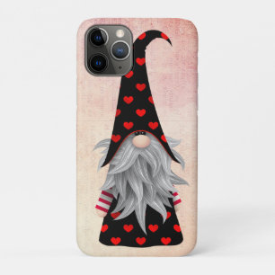 Oude zwarte en rode kabouter met harten Waterverf Case-Mate iPhone Case