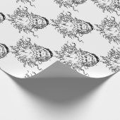 Oude zwarte en witte kerstman cadeaupapier (Hoek)