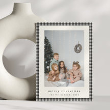 Oude Zwarte Geruite Verticale Foto Kerstmis