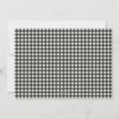 Oude Zwarte Gingham Geruite Aangepaste Foto Kerstm Feestdagenkaart (Achterkant)