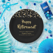 Oude zwarte Gold Streamers jaren service Papieren Bordje (Feest)