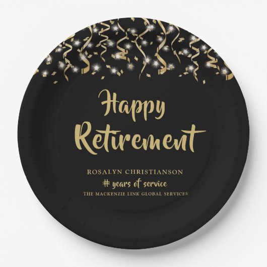 Oude zwarte Gold Streamers jaren service Papieren Bordje (Voorkant)