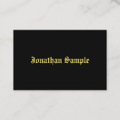 Oude, zwarte gouden Sjabloon met handgeschreven st Visitekaartje (Voorkant)