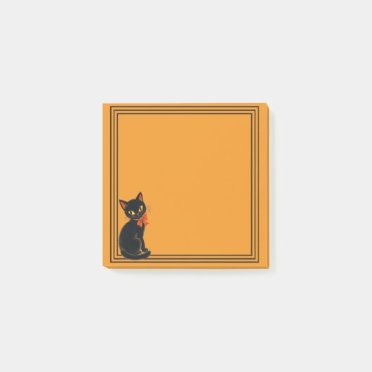 Oude Zwarte Kat Halloween met Rand Post-it® Notes (Voorkant)