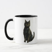 Oude zwarte kat met fashioned Halloween Mok (Links)