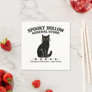 Oude Zwarte Kat Spooky Hollow General Store  Servet