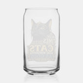 Oude Zwarte Kattenattitude Blikvorm Glas (Voorkant)