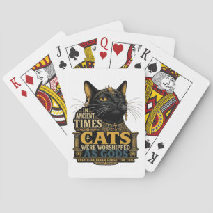 Oude Zwarte Kattenattitude Pokerkaarten