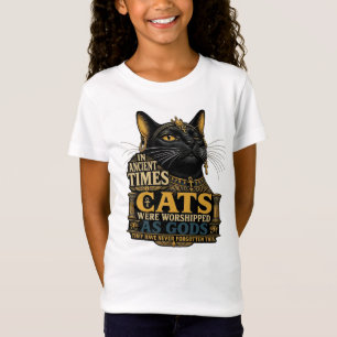 Oude Zwarte Kattenattitude T-shirt