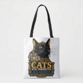 Oude Zwarte Kattenattitude Tote Bag (Voorkant)